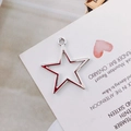 Silver hollow star-shaped metal pendant charm for minimalist DIY earring jewelry making - Minimalist Hollow Star Style (KP2180-1#) / Silver