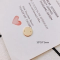 Polished gold plated 10x10x1mm round double hole metal charm for DIY jewelry - Double Hole Round Gold (KP2212-10#Gold)