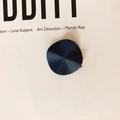 Matte dark blue irregular round resin earring pendant with a wavy textured surface - Deep Blue (KP1935)