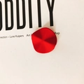 Matte red irregular concave resin earring pendant with wavy edges for DIY jewelry - Bright Red (KP1935)