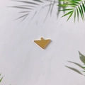 Polished gold triangle alloy charm with hanging loop for DIY jewelry making and crafts - Bright Gold Triangle (KP79-1)