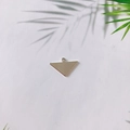 Polished silver triangle metal pendant with top ring for DIY jewelry making - Bright Silver Triangle (KP79-1)