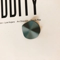 Deep blue-grey resin irregular round earring pendant with matte textured swirl design - Dark Grey Blue (KP1935)