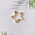 DIY golden star-shaped metal frame hollow pendant for jewelry making and earring design - Gold Star Frame (KP657-2)