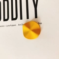 Irregular bright yellow resin earring pendant with a wave pattern and matte texture - Yellow (KP1935)