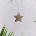 Ciondolo a stella in lega d'argento con finitura opaca e foro per creazione gioielli fai-da-te - Stella Smerigliata Argento (KP2134-1)