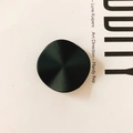 Matte black irregular concave resin earring pendant accessory with wave texture - Black (KP1935)