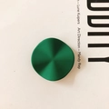 Dark green matte round earring pendant with wavy irregular texture and concave surface - Dark Green (KP1935)