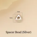 5mm Silver triangular spacer beads with center hole for DIY jewelry making and crafting - Irregular Triangle (g-S20) / 1 Piece / White Gold