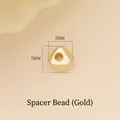 Golden 5mm triangular metal spacer bead for DIY jewelry and necklace crafting - Irregular Triangle (g-S20) / 1 Piece / Gold