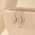 Close-up of silver zircon earring hooks for DIY jewelry, 1.8cm height with dimensions - White Gold Square Zircon Hook Style (MYYX00588)
