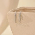 Detailed view of silver earring hooks with dimensions 1.5cm length for DIY jewelry making - White Gold Textured Arc Style (MYYX00589)