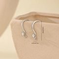 Detail of S-curve metal ear hooks with zircon hanging on a ceramic edge for DIY earrings - White Gold S-Curve Style (MYYX00576)
