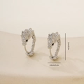 Macro shot of silver dragon head earrings detailing the scales and measurement 2cm - Platinum Carved Dragon Head Style (P31556bkb)