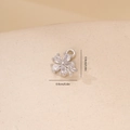 Macro shot of a 0.9cm zircon flower pendant with a bow detail for jewelry making - Platinum Color Butterfly Floral Style (MYYX00645)