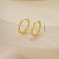 Detailed view of 1.8cm gold geometric hoop earrings with polished finish and dimensions - 1.8cm Polished Round Style (Gold E071229-4k4)