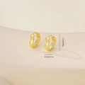 Gepolijste gouden hartvormige oorringen met afmetingen van 1,1 cm hoog en 0,3 cm breed - Geometrisch U-Vormig Hart (E071310k4)