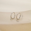 Polished silver circular earring clasp detail with 1.6cm outer diameter and small hook - Large with Hanging Loop (E071400bkb) / Platinum (E071400bkb)