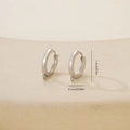 Detailed view of silver hoop earring findings with bottom eyelet and size measurements - Ear Buckle With Loop-Silver(E071520bkb)