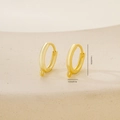 Detailed view of polished gold hoop earring component with 1.4cm diameter and 0.2cm DIY loop - One Pair / Gold (E071238k4)