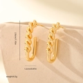 Polished gold-plated twisted hoop earrings with 2.8cm height and 1.2cm width dimensions - Gold (MYYX00704)