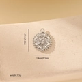 Silver geometric pendant detail with snake design showing 1.7cm height and 1.4cm width - Snake Pattern Round Style (MYYX00713) - Platinum