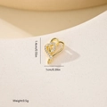 Detail of interlocking gold heart pendant with zircon accents, 1.4cm height and 1cm width - Intertwined Double Heart Style (MYXF0512) / Gold