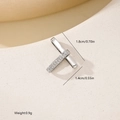 Detailed view of silver cross pendant with sparkling zircon inlays for DIY jewelry - Cross Pave Zirconia Style (MYXF0585)