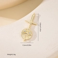 Detailed view of luxury geometric gold pendant with zircons and size measurements - Radiant Sun Face Style (MYSF0095) / Gold