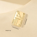 Detail of gold postcard pendant with I love you relief and 2.0x1.3cm size marking - Gold / Creative Postcard Style (MYPJ61437)