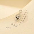 Close-up of geometric heart-shaped hollow metal pendant showing 1.5cm height dimension - Platinum Heart Scrolling Rhombic Pendant (MYPJ66022)