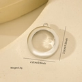 Macro shot of minimalist silver polished ring pendant with size measurements shown - Round Hollow Style (MYXL12001) / White Gold