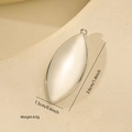 Polished silver leaf pendant for DIY jewelry making 3.6x1.5cm sizing detail - Leaf Style (MYPJ66007) / White Gold
