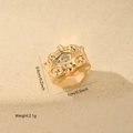 Detailed view of evil eye gold bead with clear zircon inlay measuring 1cm by 0.6cm - 1 Piece / Evil Eye (MYWX22943) / Gold