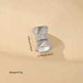 Macro shot showing dimensions 0.9x0.7cm of striped metal bead with zircon inlay - 1 Piece / Striped with Rhinestone (MYP29905) / White Gold