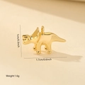 Macro detail of a 18K gold plated triceratops dinosaur pendant with weight and size specs - 1 Piece / Gold Triceratops (MYPJ61158)