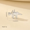 Detailed view of triceratops pendant with dimensions 1x1.7cm and weight 1.6g - 1 Piece / White Gold Triceratops (MYPJ61158)