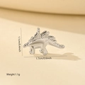 Makroaufnahme Stegosaurus-Anhänger in Silber mit Maßen 1,1 cm x 1,7 cm für DIY-Schmuck - 1 Stück / Weissgold Stegosaurus (MYPJ61161)