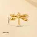 Detailansicht vergoldeter Libellenanhänger mit hohlen Flügeln und Größenangaben - 1 Stück / Goldene Libelle (MYPJ66038)