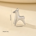 Detailed view of silver horse pendant with 2cm height and weight specifications - 1 Piece / White Gold Horse (MYXL12007)