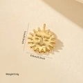 Detailed macro view showing the precise dimensions of a golden sun face zircon pendant - Sun Smile Face Style (MYPJ61420) / Gold