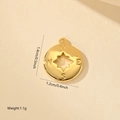 Detailed view of a gold compass pendant with North East South West letters and star center - Compass Disk Style (MYXL12018) / Gold