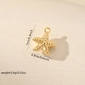 Macro view of gold starfish charm with beaded texture showing 1cm x 0.9cm dimensions - Grain Textured Gold Sea Star (Gold MYCBK1974(i-G1))