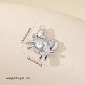 Macro shot of silver crab pendant charm showing 1.5cm by 1.6cm dimensions for DIY jewelry - Mirror Big Crab Style (MYP25405(i-F1)) / White Gold