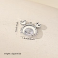 Macro detail of a 1.4cm 3D silver crab pendant with size and weight measurements - Crab Style (MYPJ66073(i-A1)) / Gold