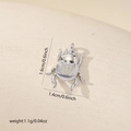 Detailed size chart of a 1.6cm silver beetle pendant with weight and dimensions info - Beetle Style (MYPJ61093(i-C1)) / White Gold
