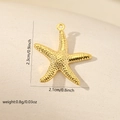 Detailed size view of gold starfish pendant with pearl texture for DIY jewelry - Large Grain Gold Sea Star (Gold MYCGZT25(i-H1))