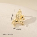 Macro shot of a 1.7cm golden Pegasus charm with detailed dimensions and weight stats - Pegasus Style (MYPJ61511(i-D1)) / Gold