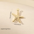 Detailed size view of a gold starfish pendant charm with dimensions 1.9cm x 1.6cm - Small Grain Gold Sea Star (Gold MYCGZT25-1(i-H1))