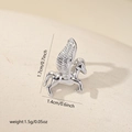 Macro shot of silver Pegasus pendant with dimensions 1.7cm height and 1.4cm width - Pegasus Style (MYPJ61511(i-D1)) / White Gold